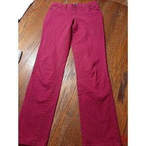 Size 6 Madison Silhouette Slimming Fushia Pink Pants with Pockets and Belt Loops